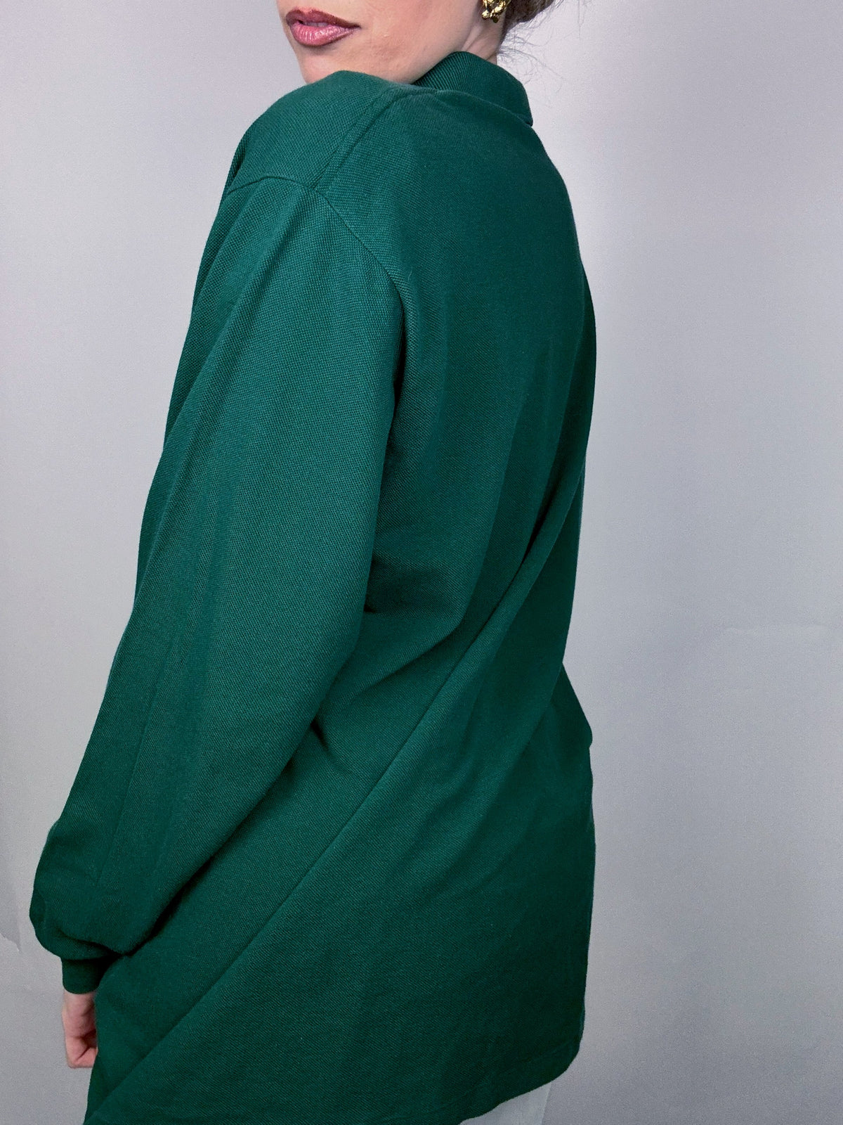 LACOSTE M Vintage green long-sleeved polo shirt