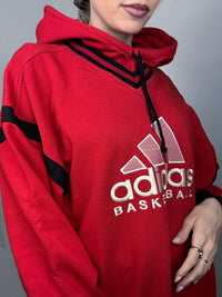 Sweat à capuche rouge ADIDAS XL vintage