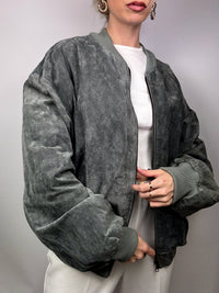 Vintage genuine suede bomber jacket