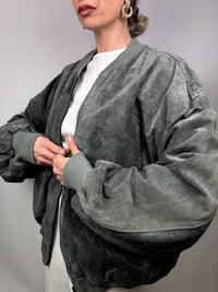 Vintage genuine suede bomber jacket