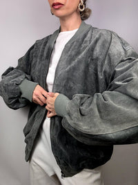 Vintage genuine suede bomber jacket