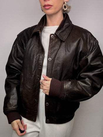 Vintage aviator style leather jacket