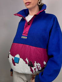 Retro-Vintage-Fleece aus zwei Materialien