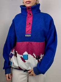 Retro-Vintage-Fleece aus zwei Materialien