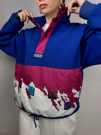 Retro-Vintage-Fleece aus zwei Materialien