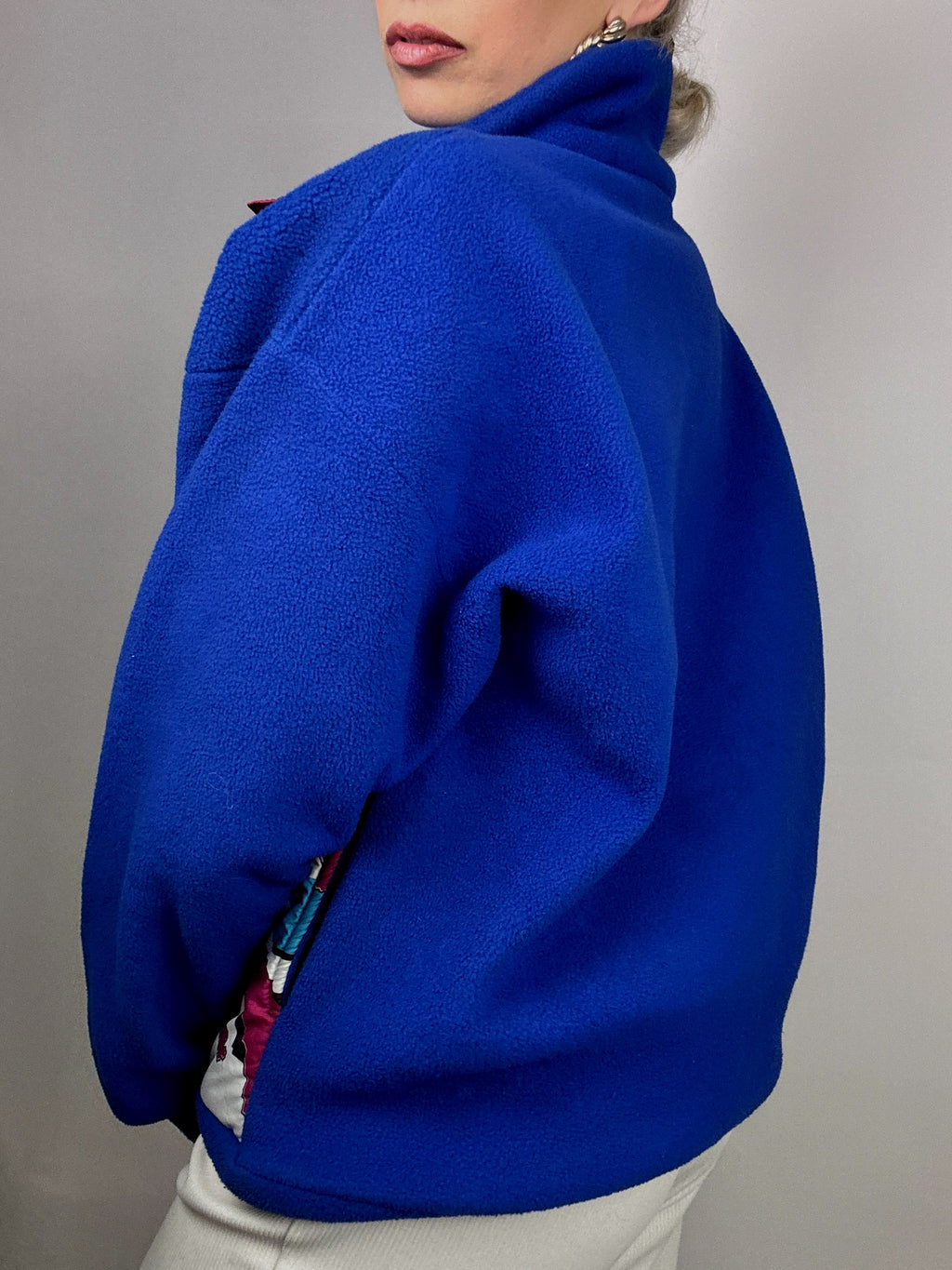 Retro-Vintage-Fleece aus zwei Materialien