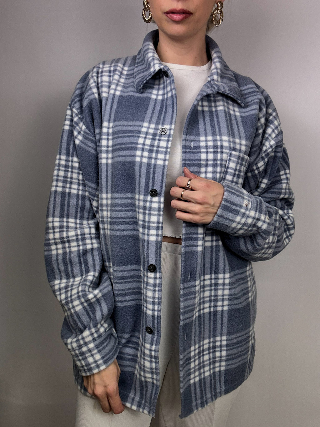 Fleece im Vintage-Karohemd-Stil