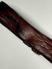 Ceinture en cuir embossé brun vintage