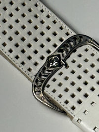 Ceinture en cuir blanc vintage