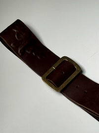 Vintage brown embossed leather belt