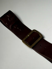 Vintage brown embossed leather belt