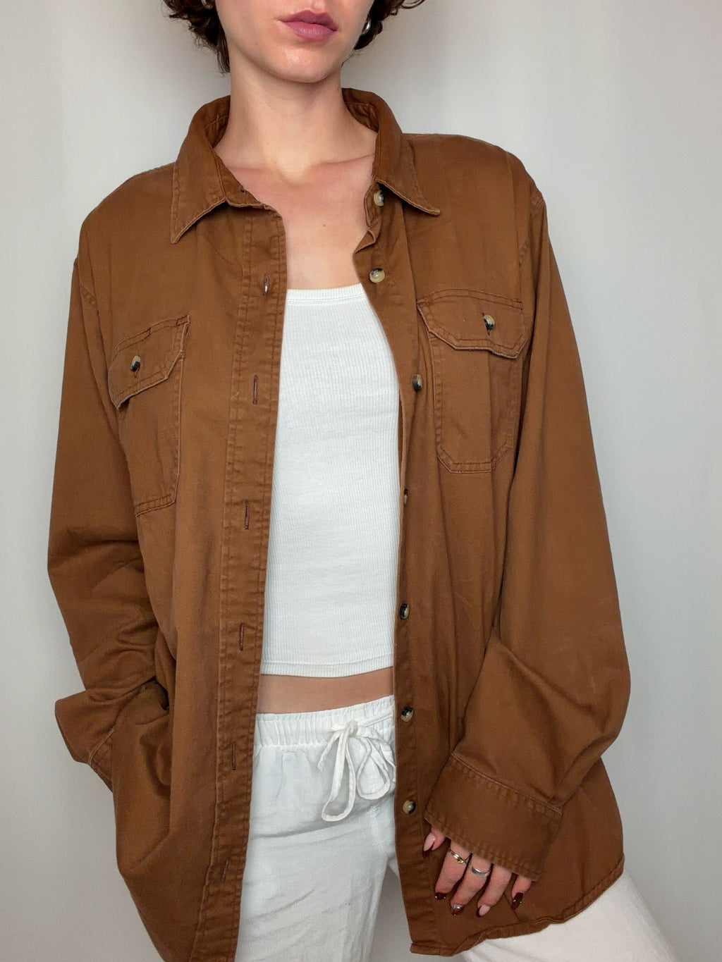 Chemise en denim brune Wrangler XL vintage