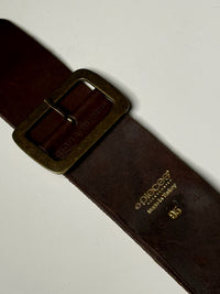 Vintage brown embossed leather belt