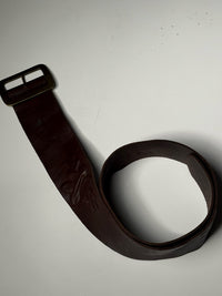 Vintage brown embossed leather belt
