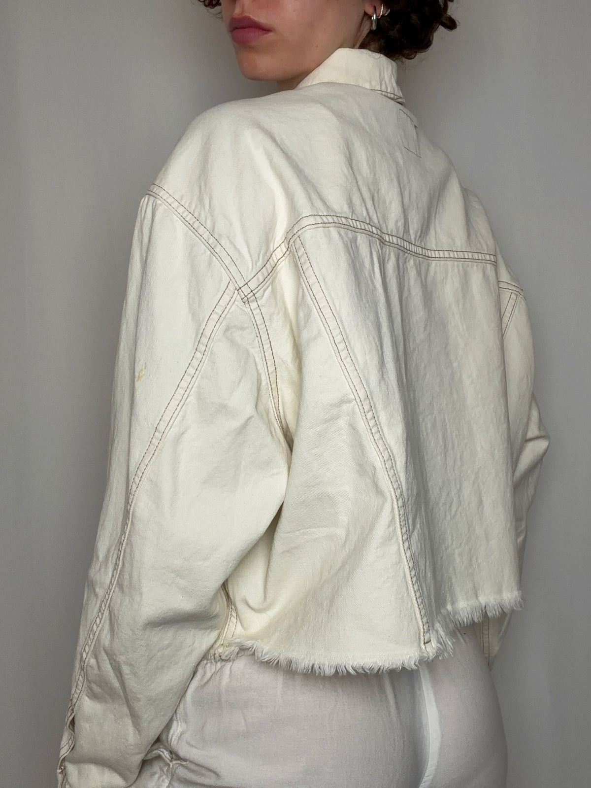 Veste en denim écru M vintage