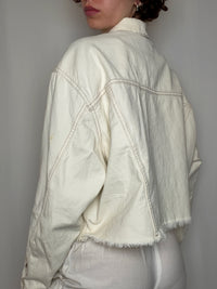Veste en denim écru M vintage