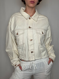 Veste en denim écru M vintage