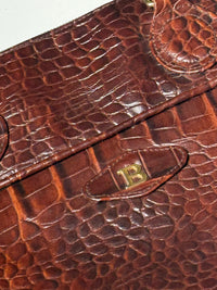 Große Vintage-Ledertasche mit Prägung
