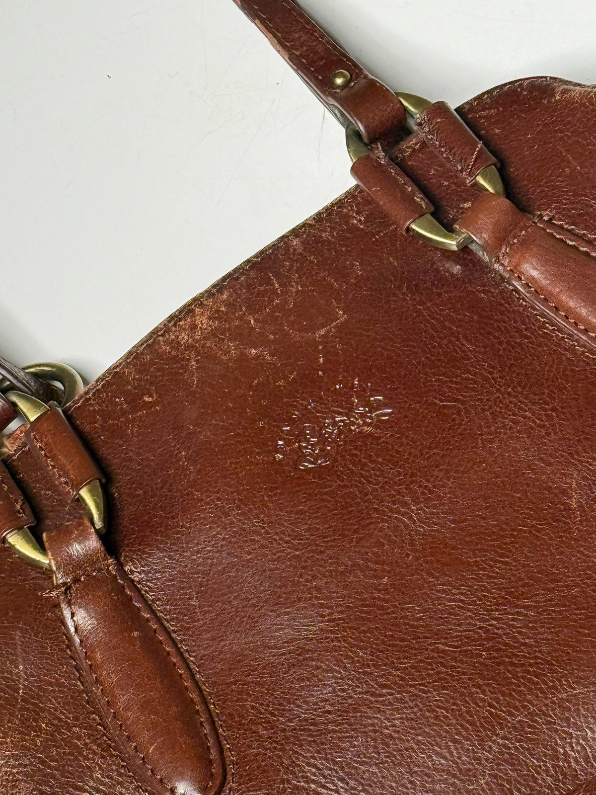 Vintage Lederrucksack / -Handtasche