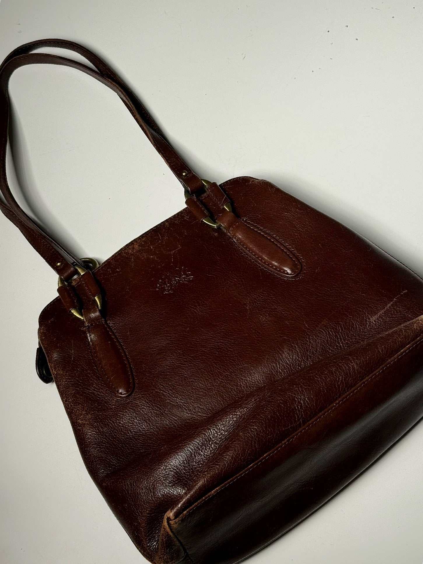Vintage Lederrucksack / -Handtasche