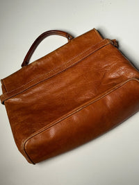 Vintage camel leather soft bag