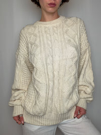 Pull en maille crème L vintage