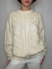 Pull en maille crème L vintage