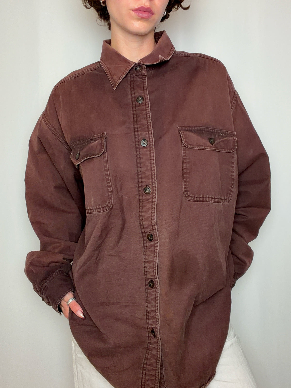 Surchemise doublée brune XL vintage