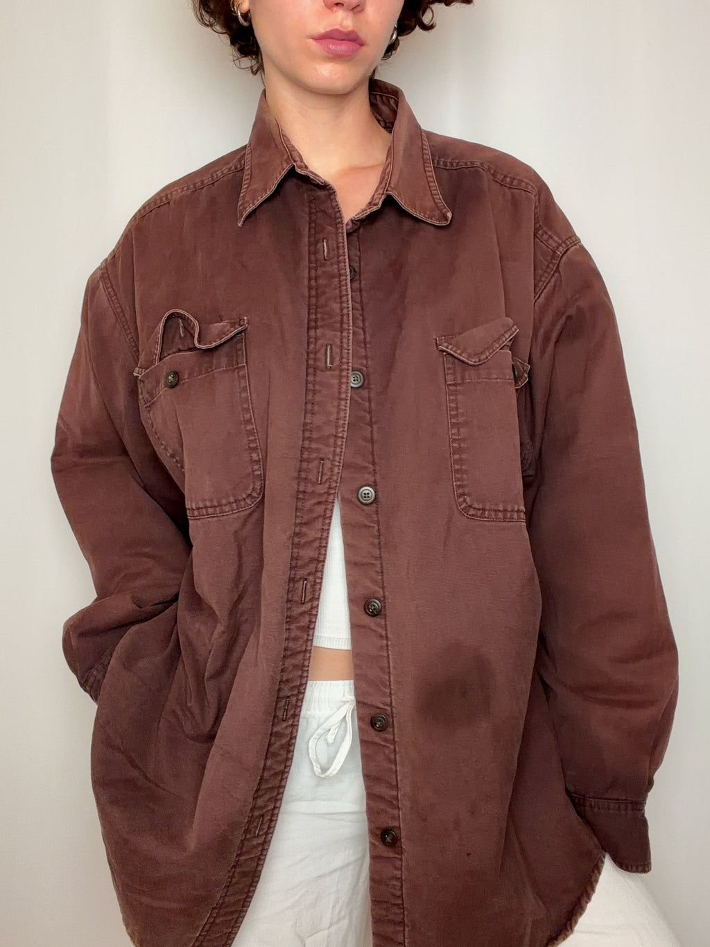 Surchemise doublée brune XL vintage