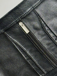 Black leather bag with zip