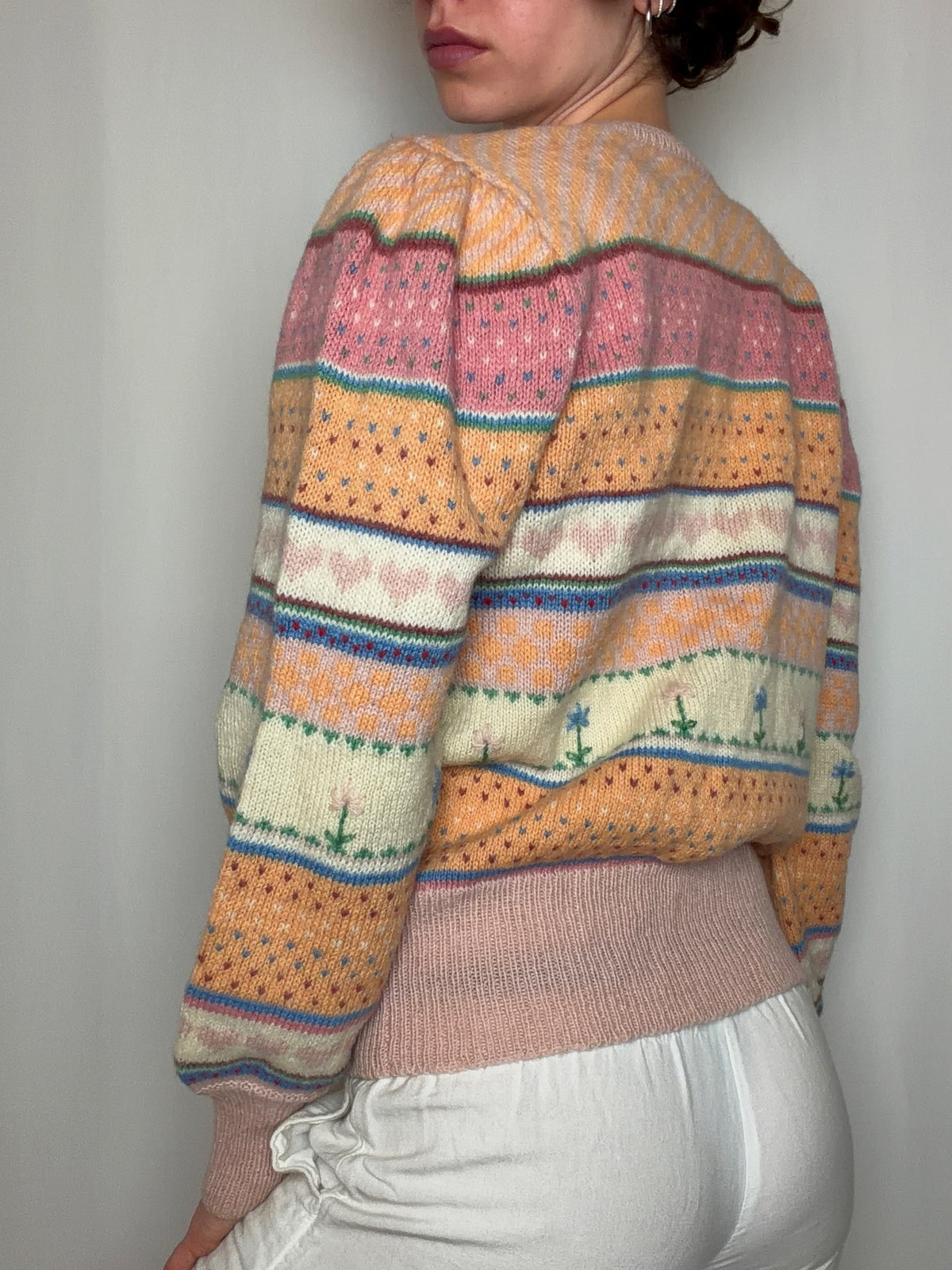 Cardigan en laine coloré M vintage