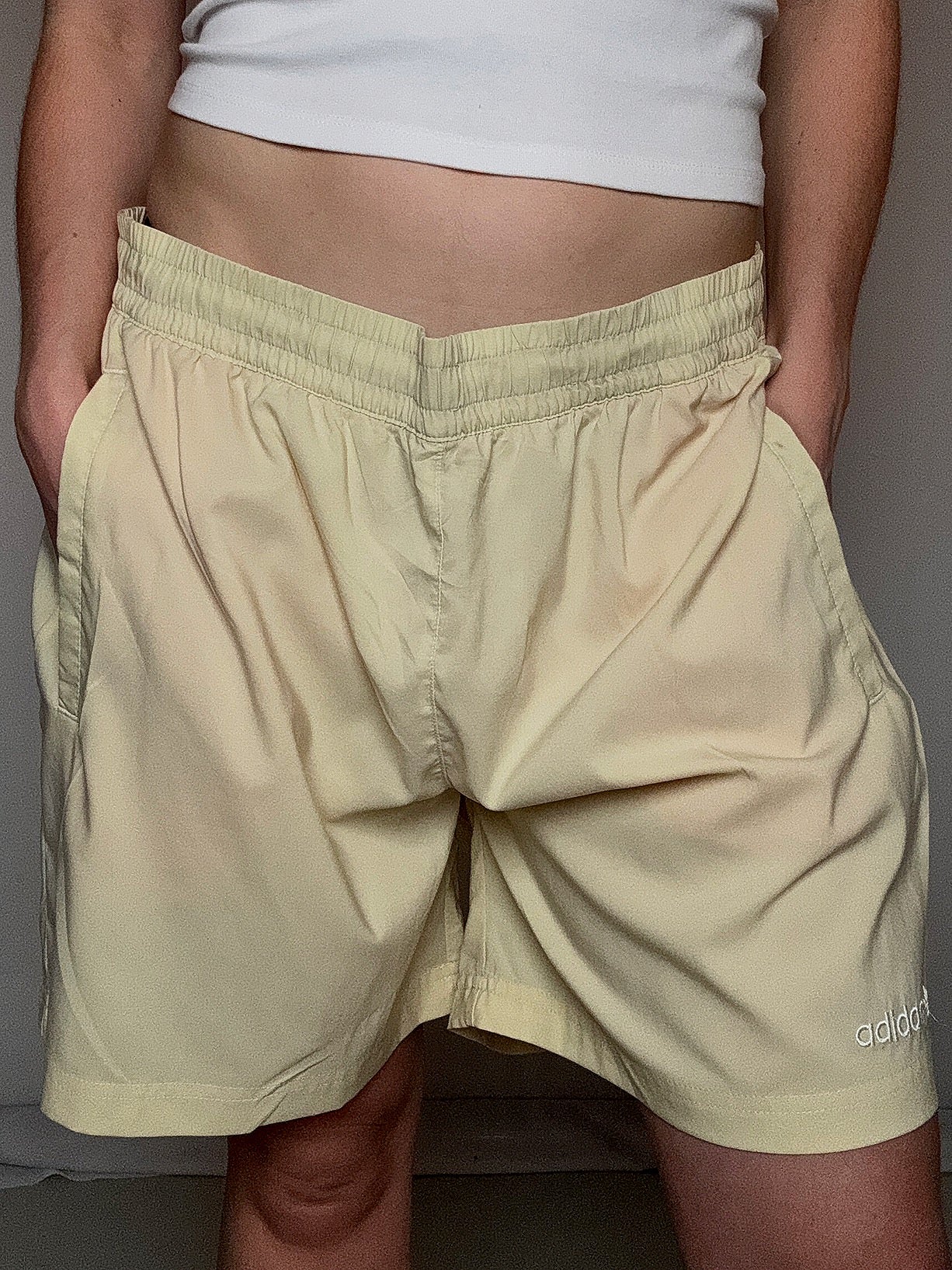 Short de sport jaune adidas XL vintage