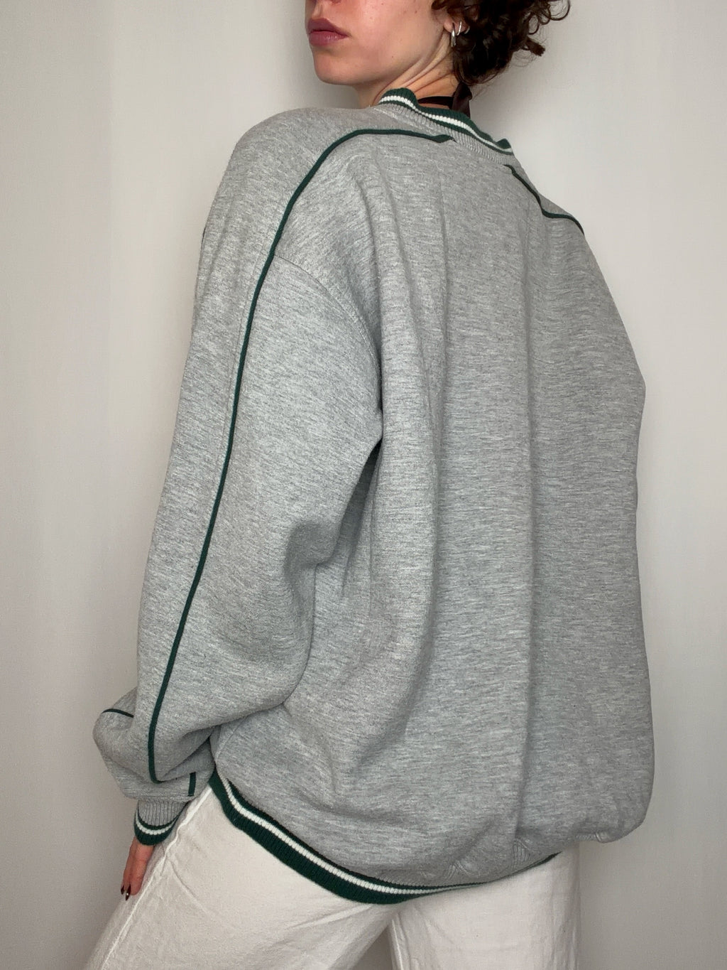 Sweat brodé gris Lee Sport XL vintage