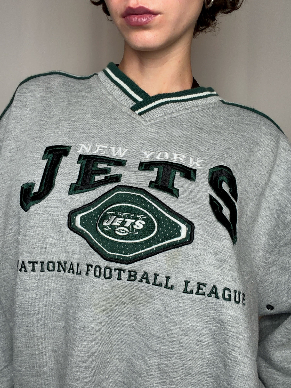 Sweat brodé gris Lee Sport XL vintage