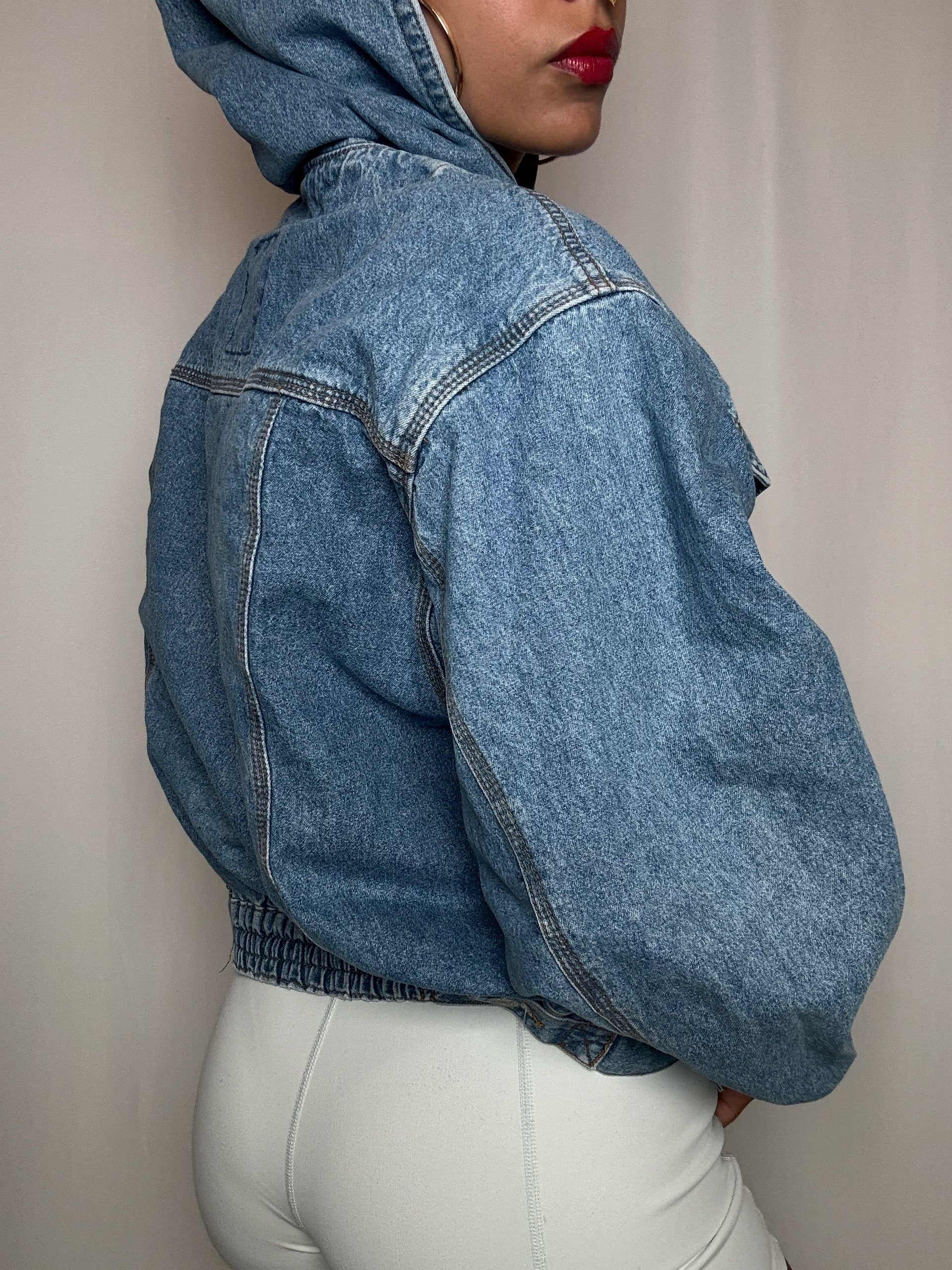 Veste en denim avec capuche S vintage