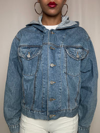 Veste en denim avec capuche S vintage