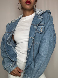 Veste en denim avec capuche S vintage