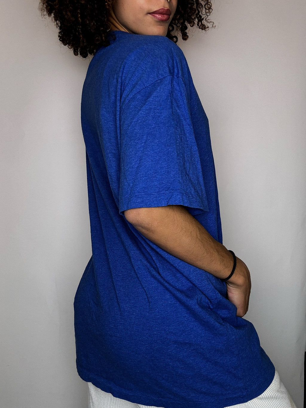RALPH LAUREN XL Vintage blaues V-Ausschnitt-T-Shirt
