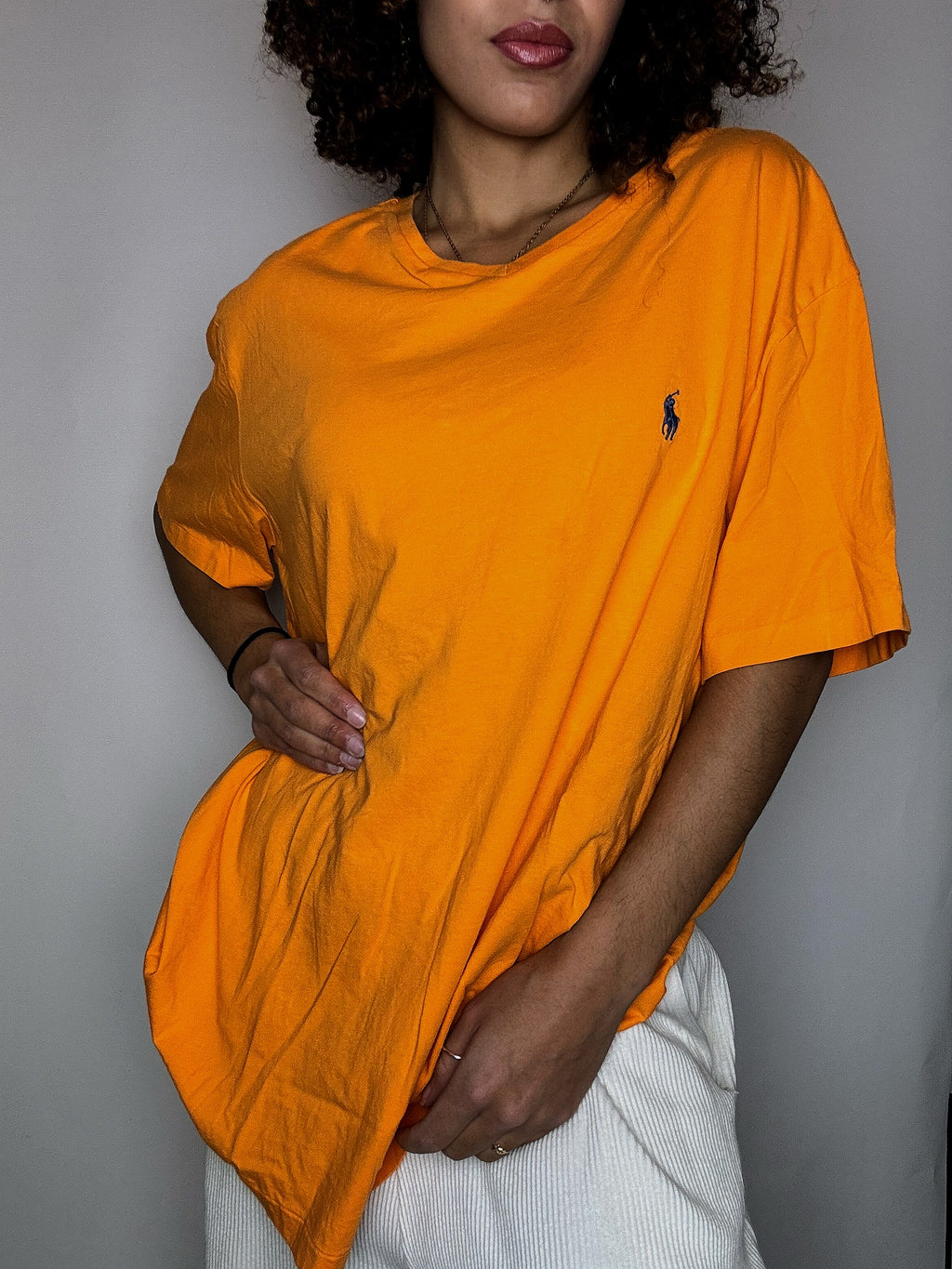 Tee shirt col V orange RALPH LAUREN XL vintage