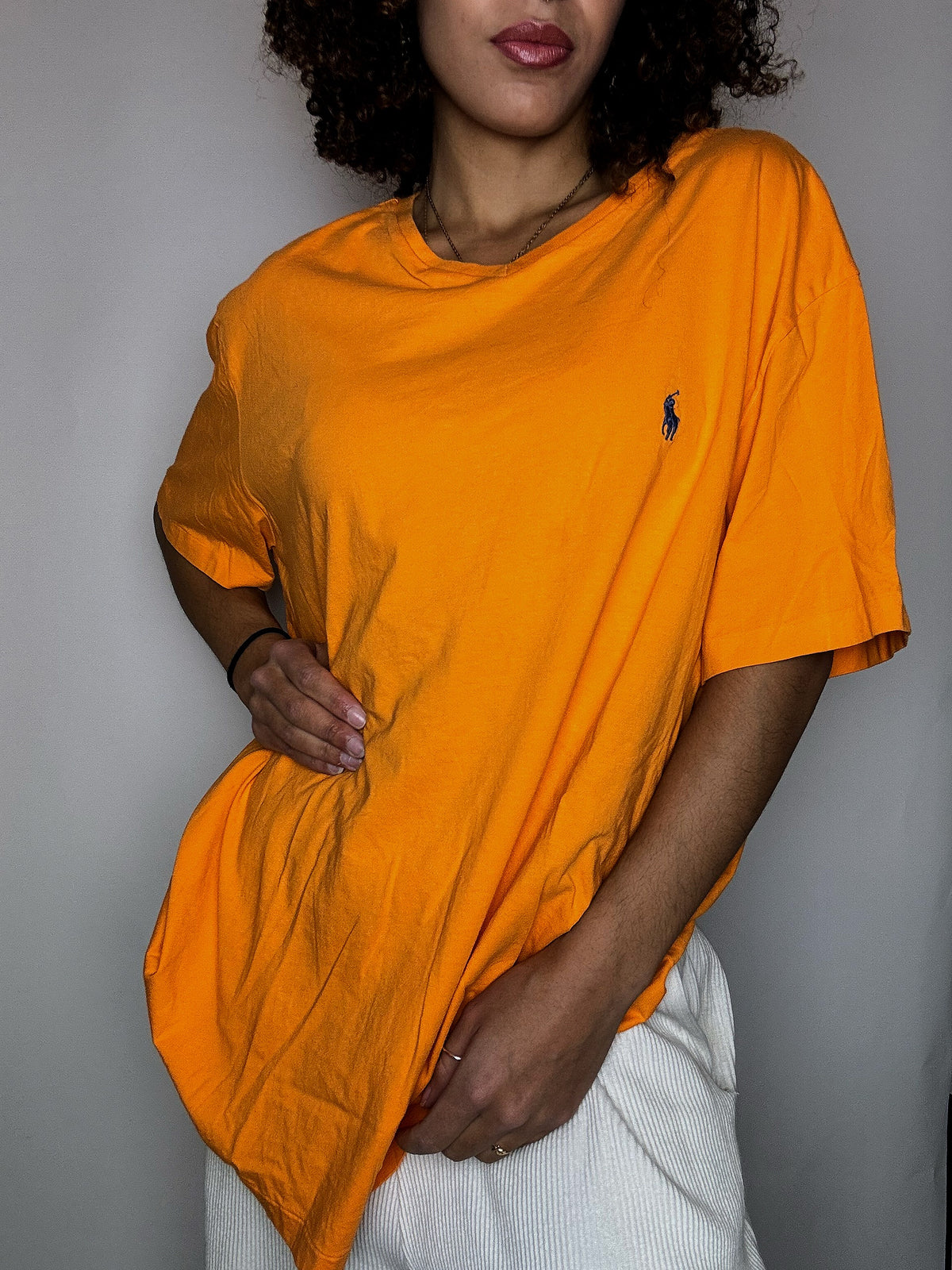 Tee shirt col V orange RALPH LAUREN XL vintage