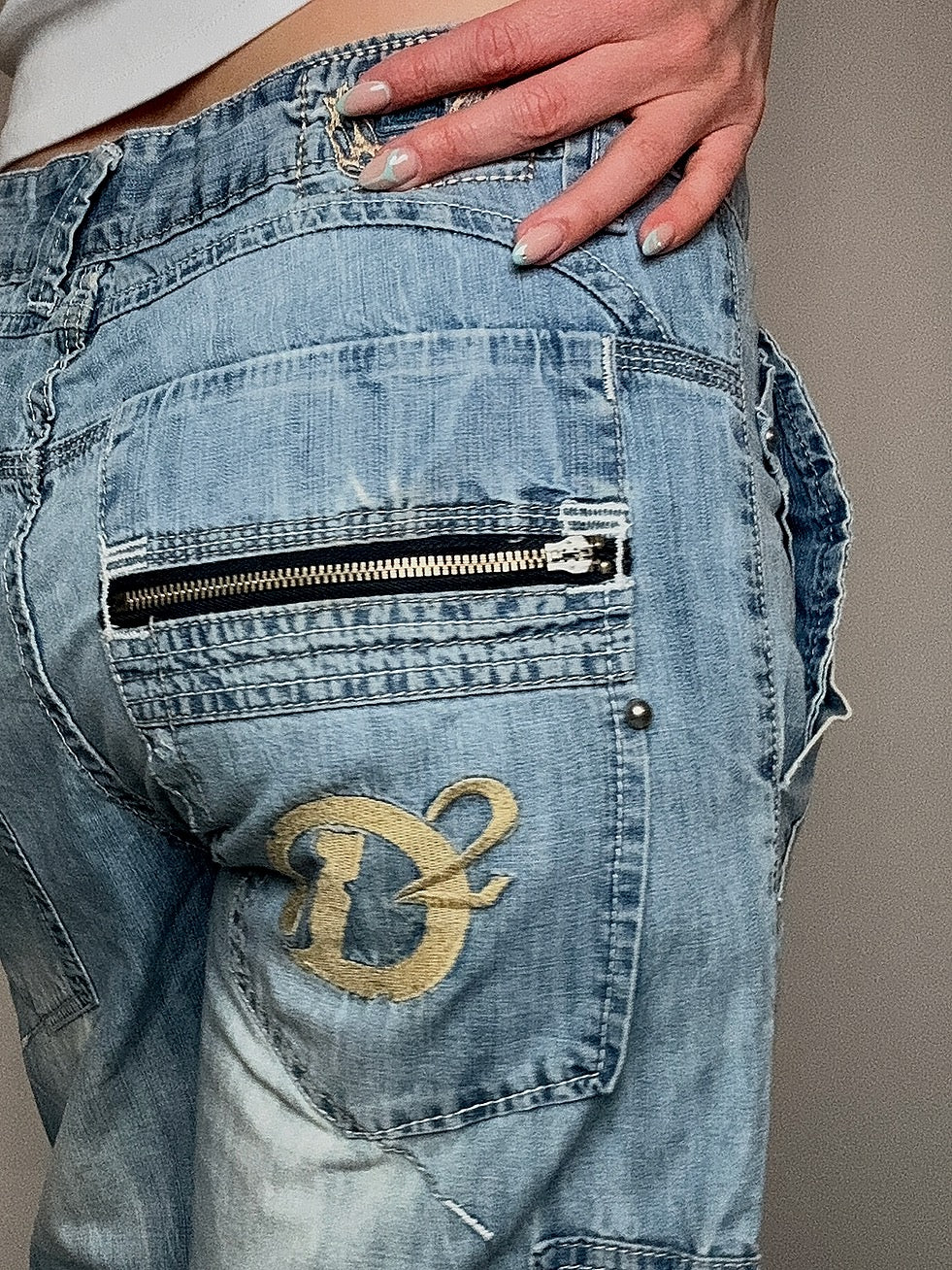 Capri-Jeans y2k in Denim, Gr. L, Vintage