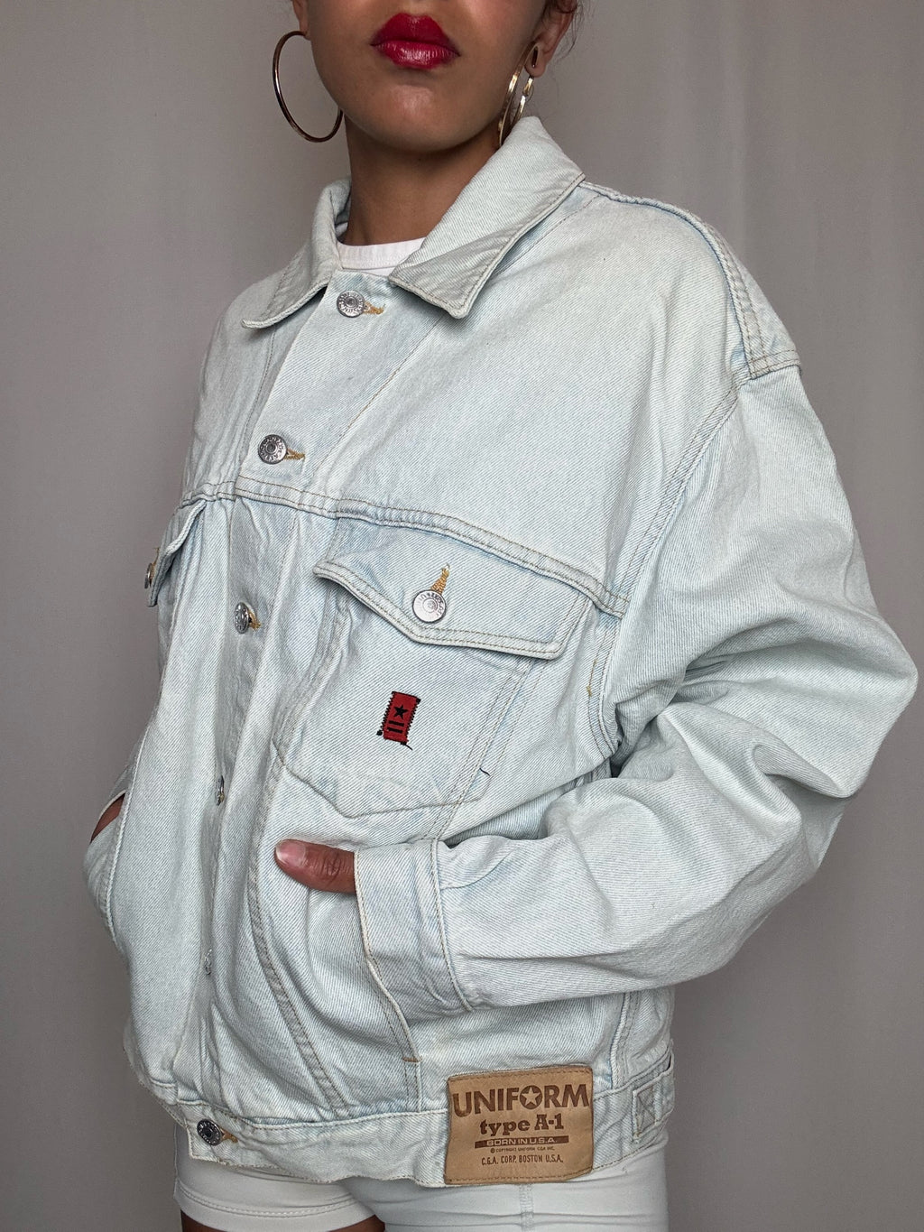 Veste en denim clair L vintage