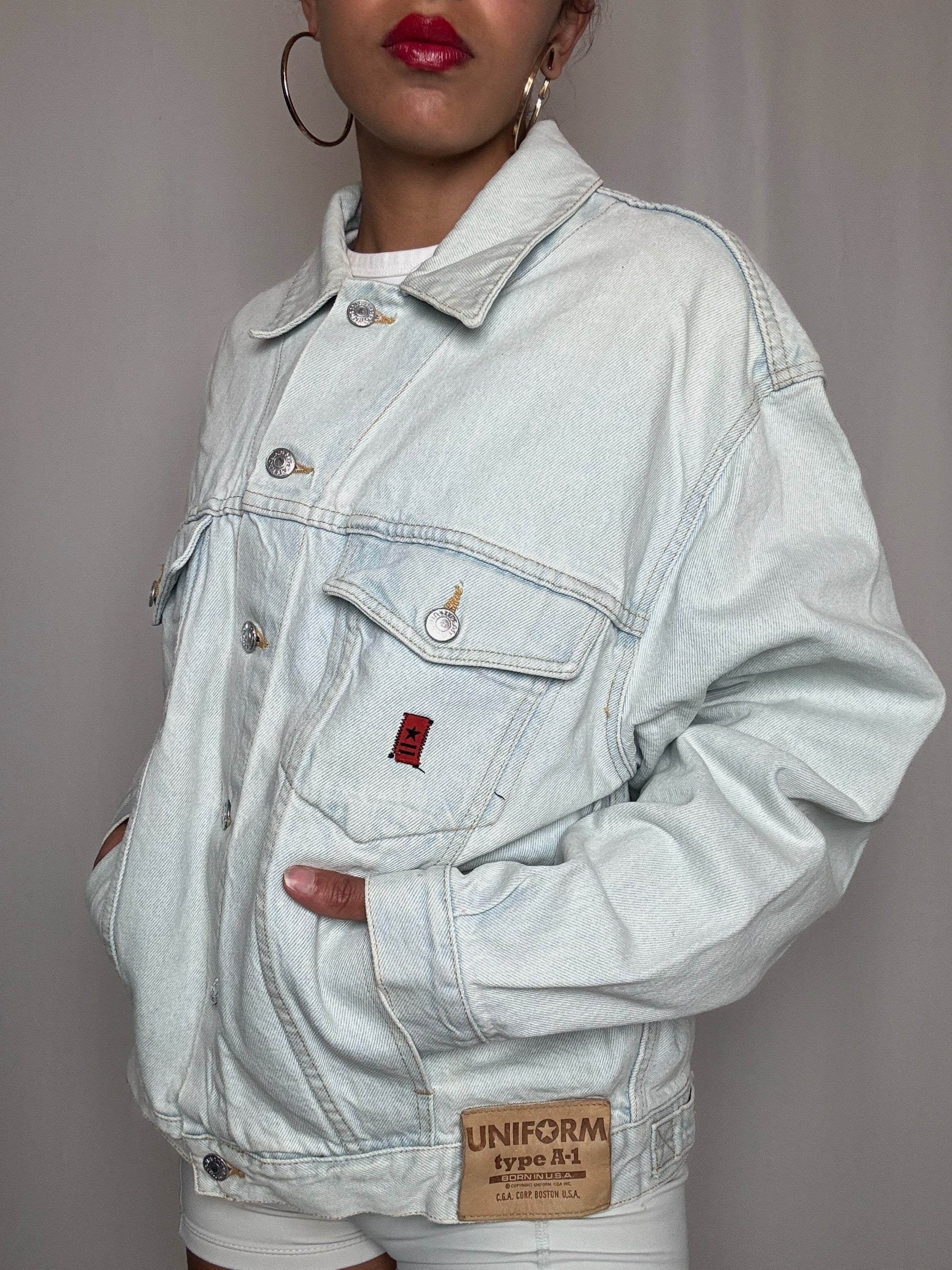 Veste en denim clair L vintage