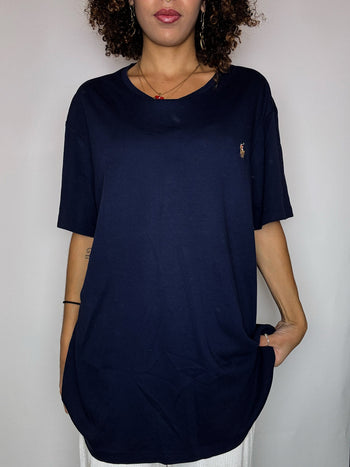 Tee shirt col rond marine RALPH LAUREN XXL vintage
