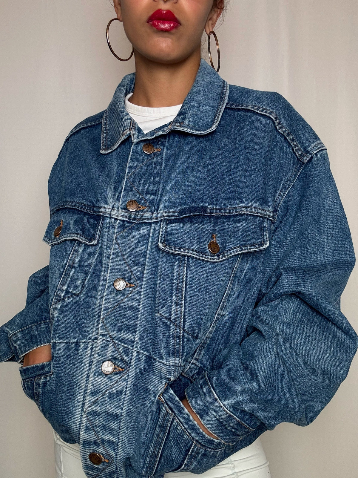 Veste en denim avec poches M vintage