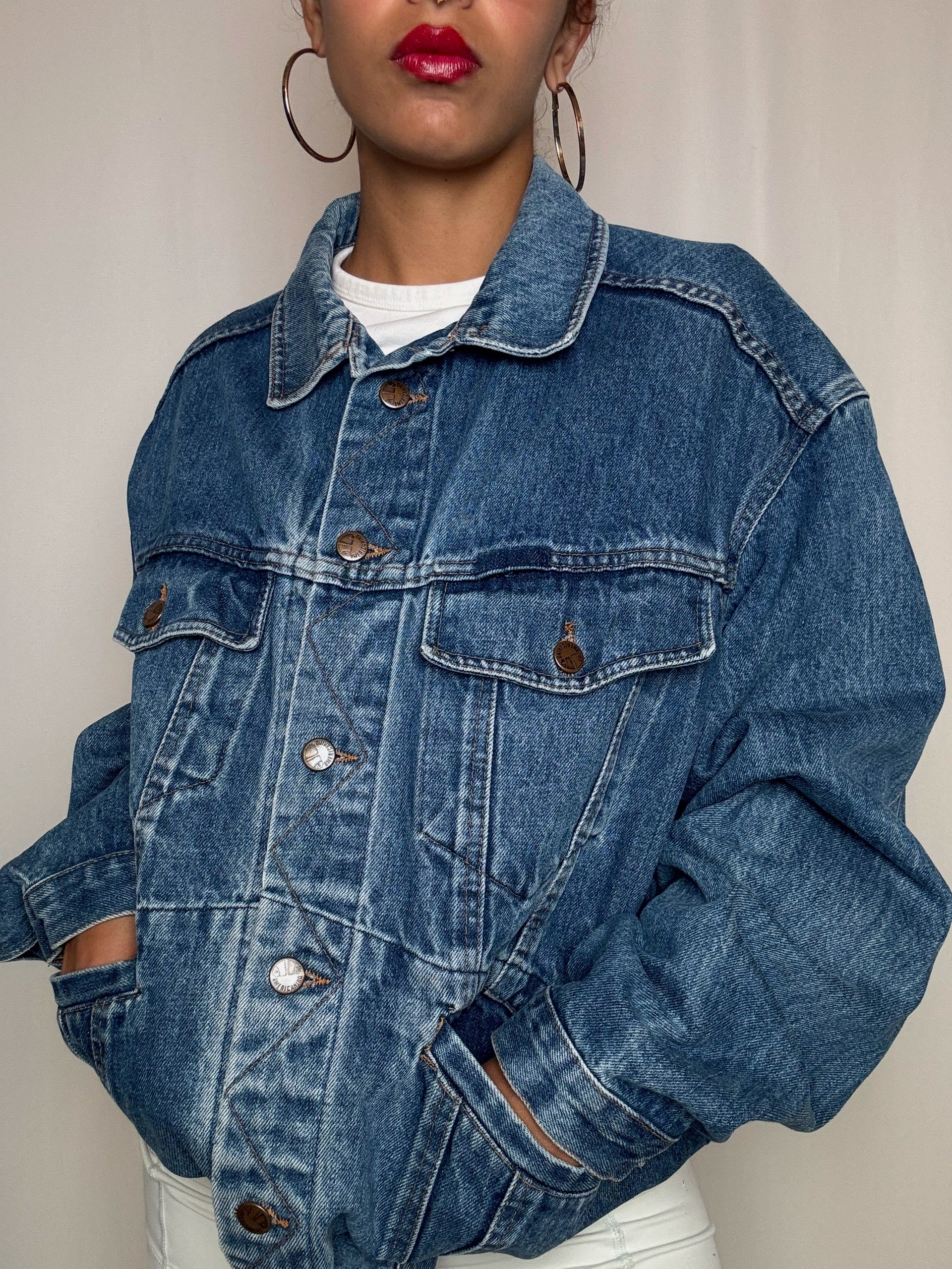 Veste en denim avec poches M vintage