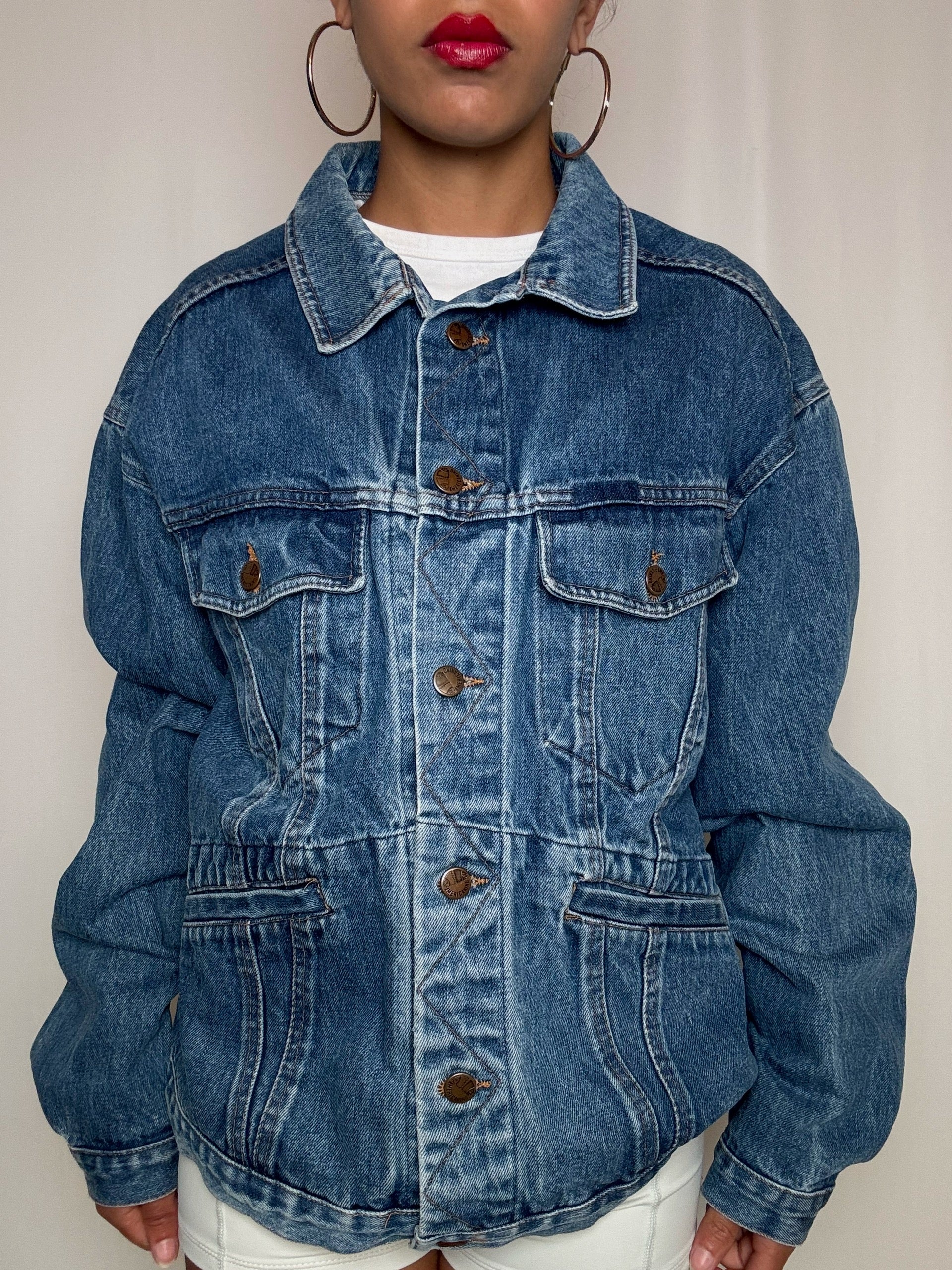 Veste en denim avec poches M vintage