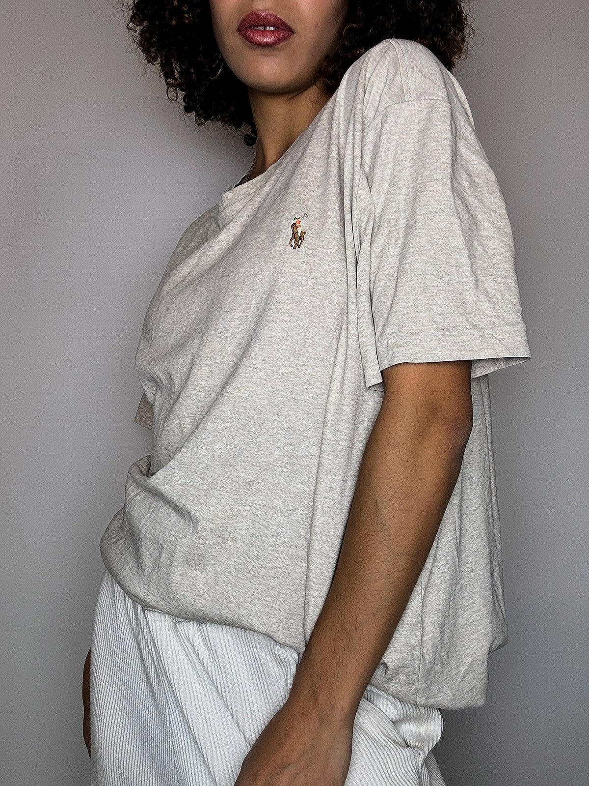 Tee shirt col rond beige RALPH LAUREN XL vintage