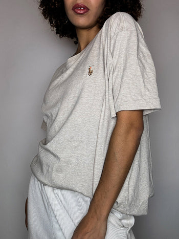 Tee shirt col rond beige RALPH LAUREN XL vintage