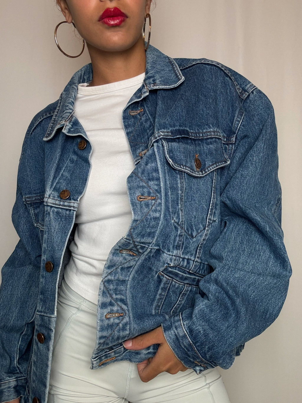 Veste en denim avec poches M vintage